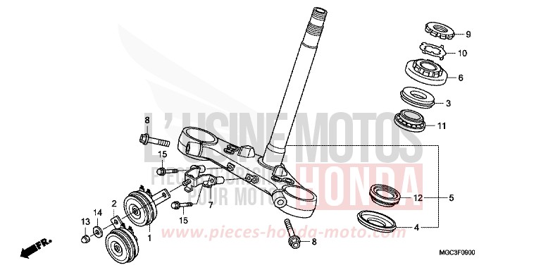 TIGE DE DIRECTION de CB1100 ABS GRAPHITE BLACK (NHB01) 2013